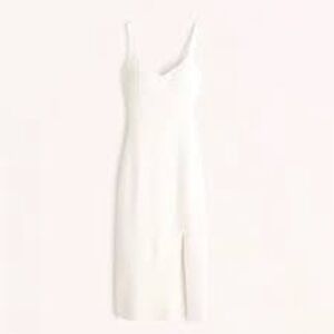 Abercrombie & Fitch Ribbed Knit Dress Cream Size Medium